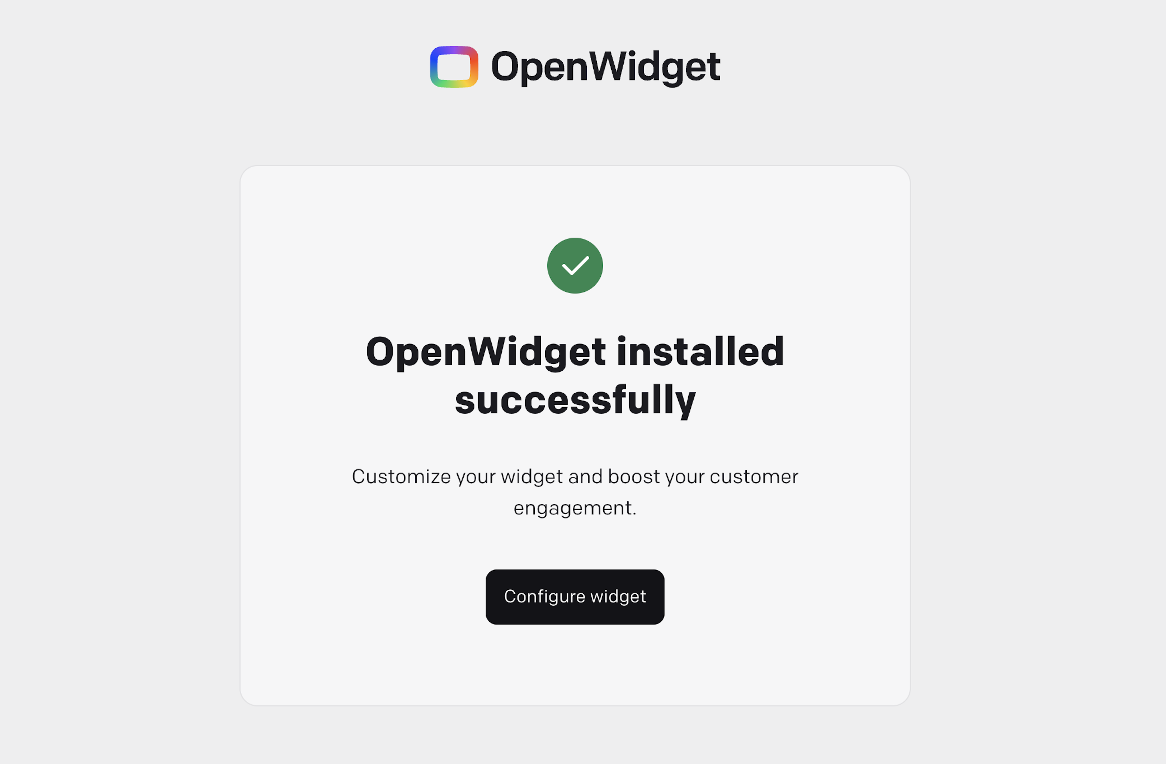 2. Create your free OpenWidget account