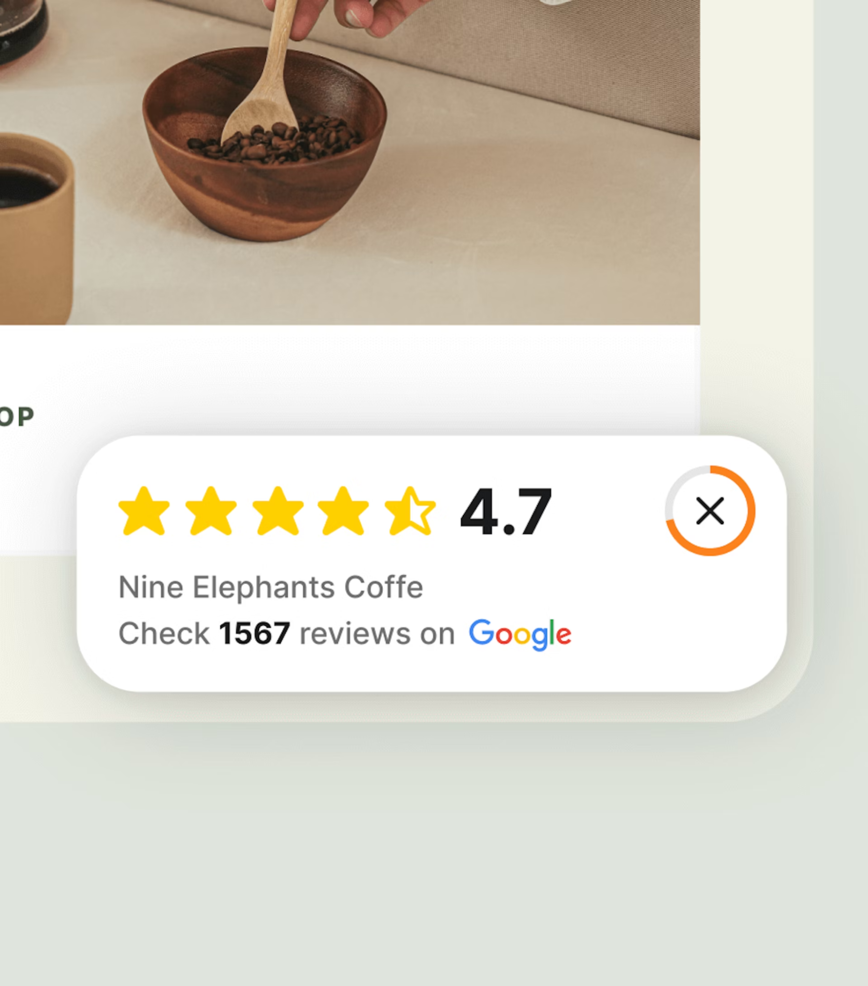 Showcasing Google ratings with OpenWidget's Google Review Widget