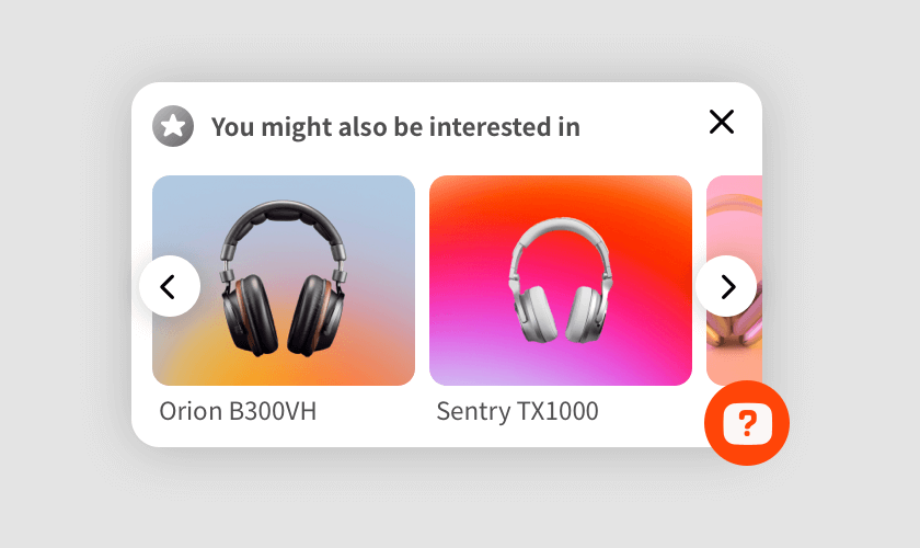 Product recommendations widget illustration