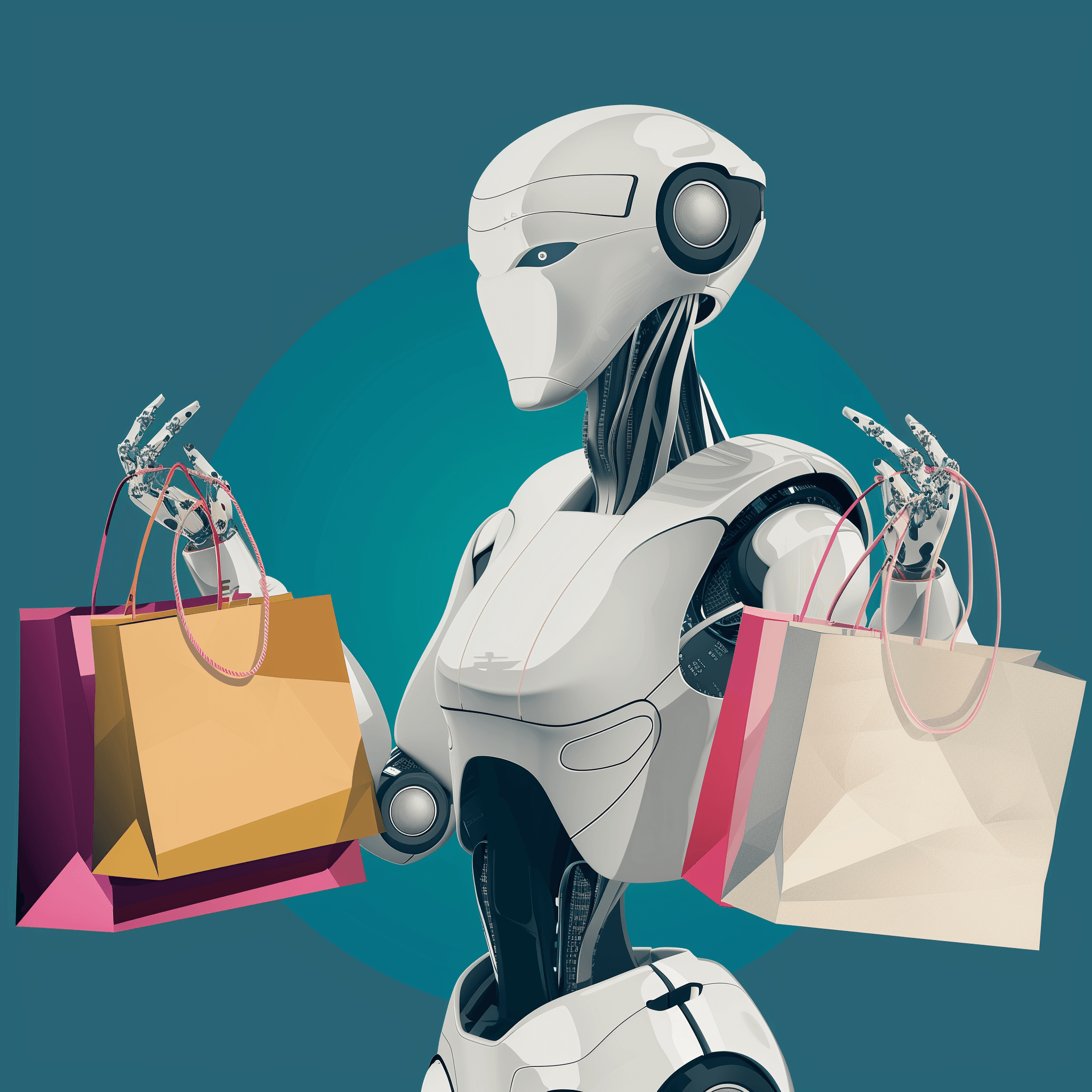 Image of AI robot helping during shopping